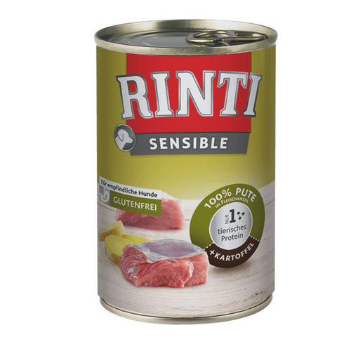 Hrana umeda pentru caini Rinti Sensible cu curcan si cartofi 400 g