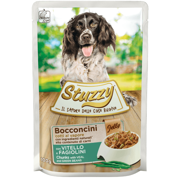 Hrana umeda pentru caini Stuzzy Dog Jelly Vitel si Fasole Verde 100g - Animax