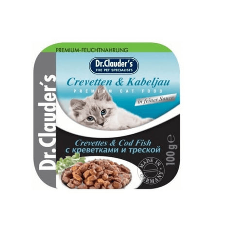 Hrana umeda pentru pisici Dr. Clauder's Cat Alucap Creveti si Cod 100g