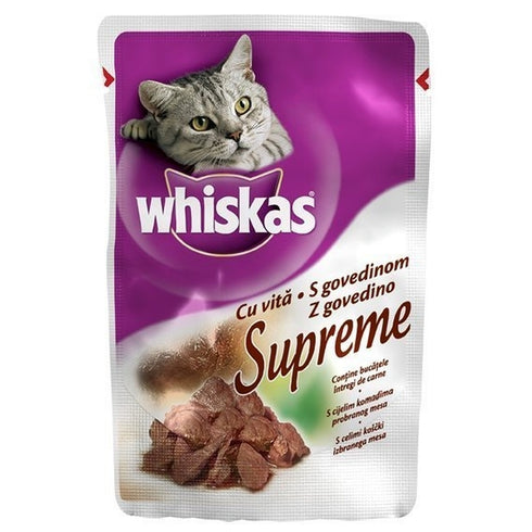 Hrana umeda pentru pisici Whiskas Supreme cu vita 85 g