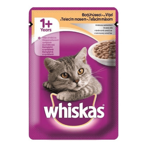 Hrana umeda pentru pisici adulte Whiskas Vitel 100g
