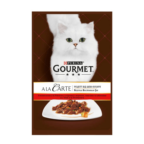 Hrana umeda pentru pisici Gourmet A la Carte cu vita si legume 85 g