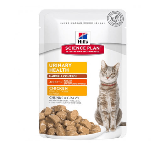 Hrana umeda pentru pisici Hill's Adult Urinary Health Hairball Control cu pui 85 g