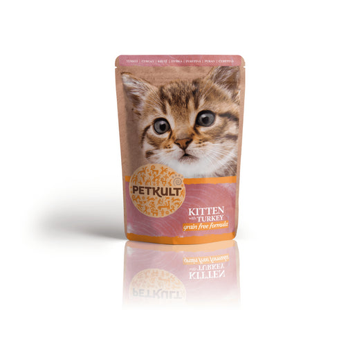Hrana umeda pentru pisici Petkult Kitten Curcan 100g