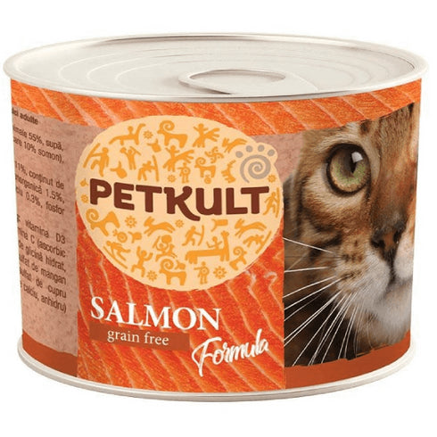 Hrana umeda pentru pisici Petkult cu somon 185g