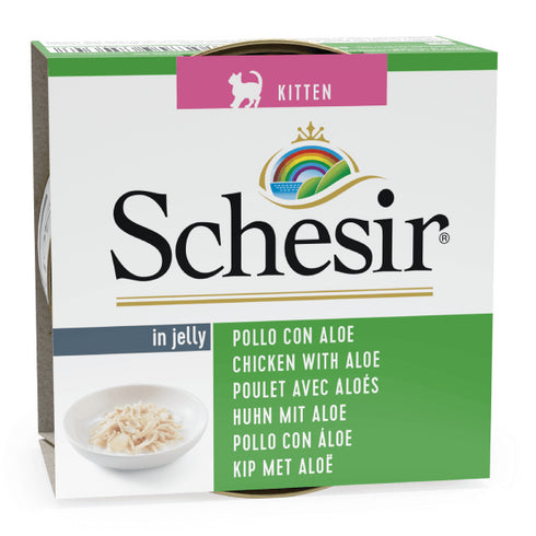 Hrana umeda pentru pisici Schesir Kitten Pui & Aloe 85g