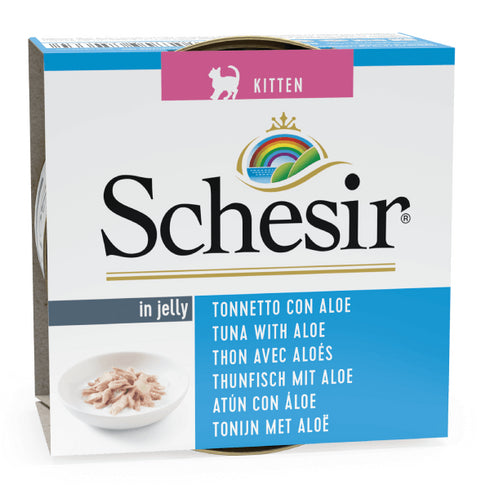 Hrana umeda pentru pisici Schesir Kitten cu ton si aloe 85g