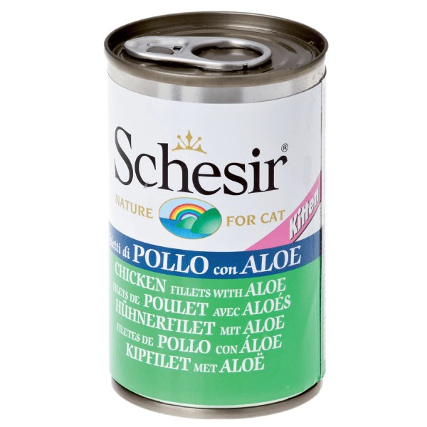 Hrana umeda pentru pisici Schesir Kitten cu pui si aloe 140g - Animax