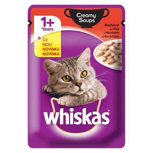 Hrana umeda pentru pisici Whiskas Plic Creamy Soup cu Vita 85gr