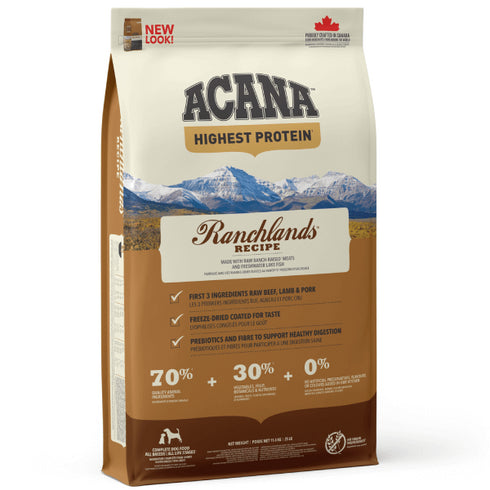 Hrana uscata pentru caini Acana Highest Protein Ranchlands 11.4 kg
