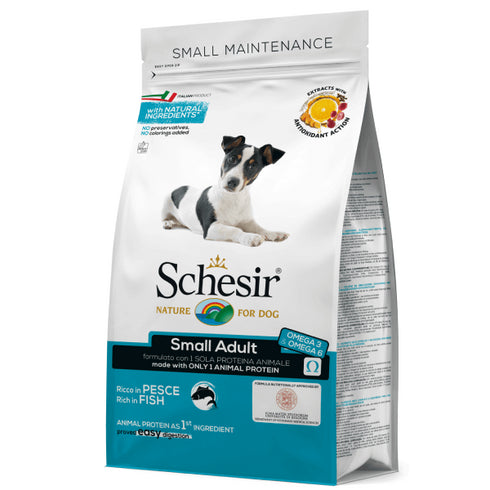 Hrana uscata pentru caini Schesir Small Adult Monoprotein Peste 800g