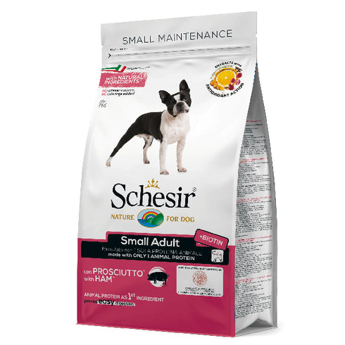 Hrana uscata pentru caini Schesir Small Adult Monoprotein cu sunca 800g