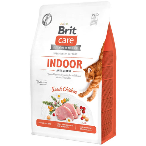 Hrana uscata pentru pisici Brit Care Cat Grain Free Indoor Anti-stress 2kg