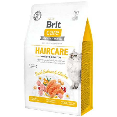 Hrana uscata pentru pisici Brit Care Grain Free Haircare Healthy and Shiny Coat 400g