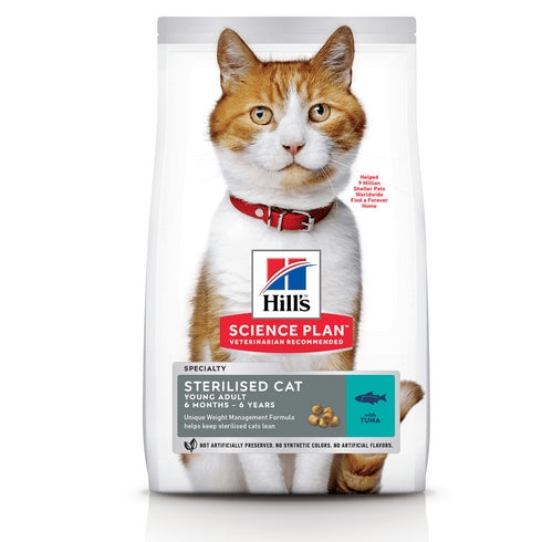 Hrana uscata pentru pisici Hill's Young Adult Sterilised cu ton 3 kg