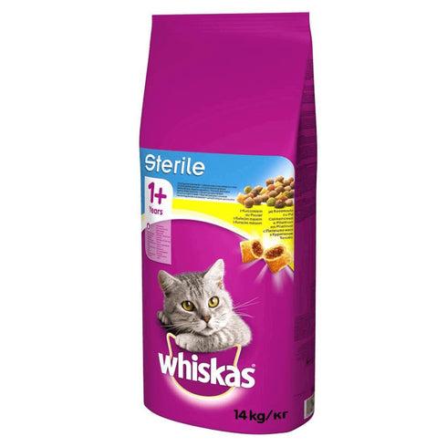 Hrana uscata pentru pisici Whiskas Sterile cu pui 14 kg