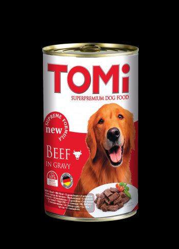 Hrana umeda pentru caini Tomi cu vita 1200 g