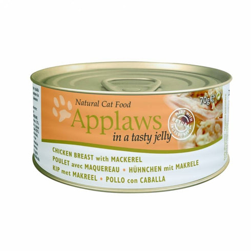 Hrana umeda pentru pisici Applaws cu piept de pui si macrou in aspic 70 g