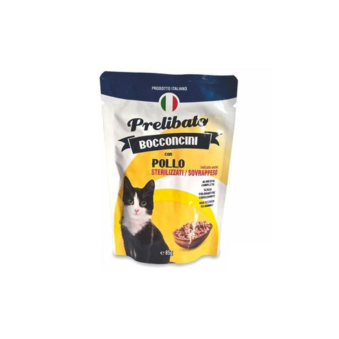 Hrana umeda pentru pisici Unipro Prelibato Sterilised cu pui 85 g