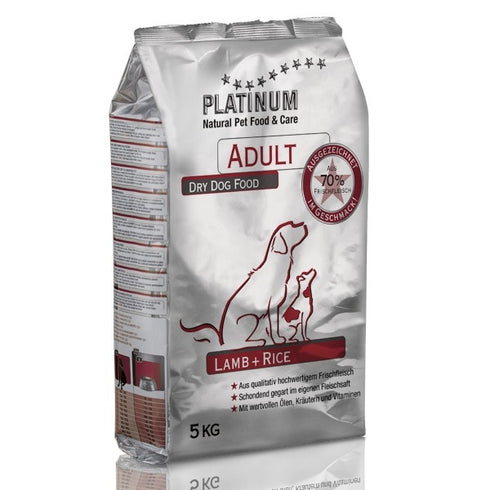 Hrana uscata pentru caini Platinum Adult cu miel si orez 5 kg