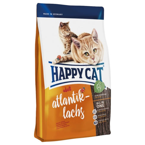 Hrana uscata pentru pisici Happy Cat Adult cu somon de Atlantic 10 kg + 2 kg