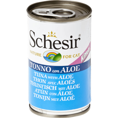Hrana umeda pentru pisici Schesir Junior cu ton si aloe 140g