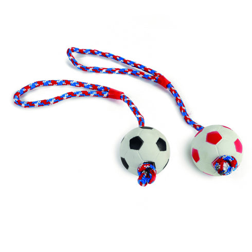 Jucarie pentru caini Beeztees Minge cu sfoara 25 cm