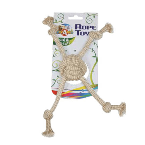 Jucarie pentru caini Croci Sfori bumbac 4 noduri 30 cm C6098438