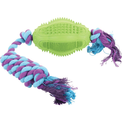 Jucarie pentru caini Minge Cauciuc-Sfoara 11 cm