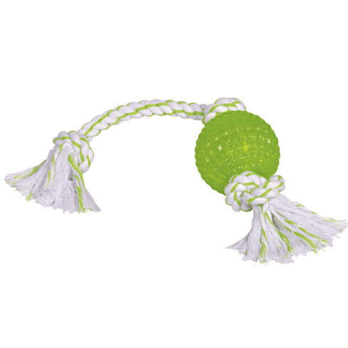 Jucarie pentru caini Nobby Minge TPR cu sfoara 44cm