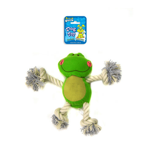 Jucarie pentru caini Soleil Plus&Sfoara BBC Broasca 24cm