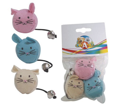 Jucarie pentru pisici Soarece Puffy 3buc-set