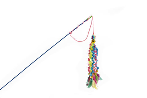 Jucarie pentru pisici Undita cu Codite si Pene