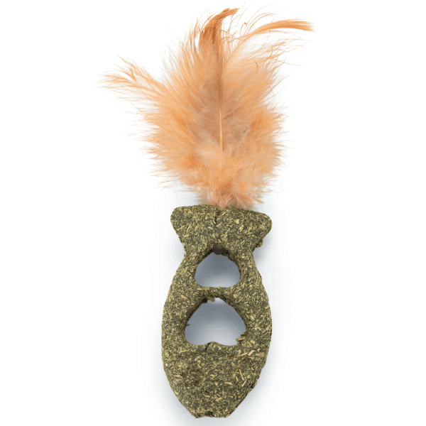 Jucarie pentru pisici Beeztees Peste Catnip cu pene 12cm - Animax