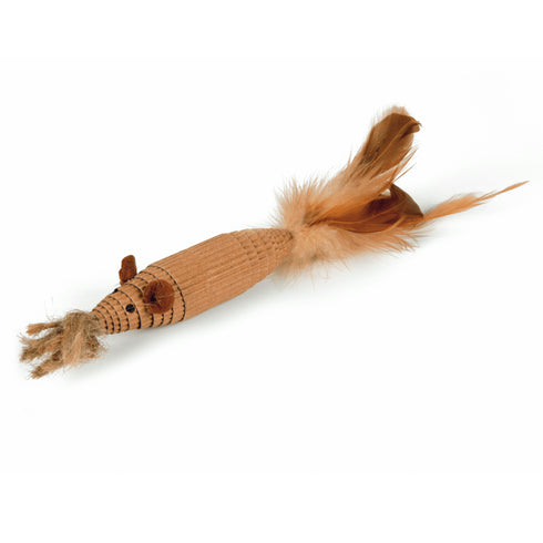 Jucarie pentru pisici Beeztees Soricel cu pene 24cm PP430141