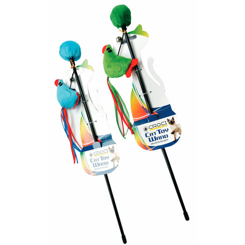 Jucarie pentru pisici Croci Undita cu pasare mix 45cm