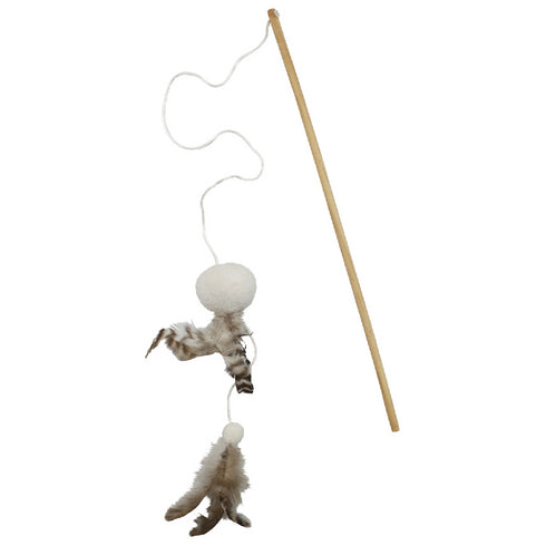 Jucarie pentru pisici Enjoy Undita din lemn cu jucarii