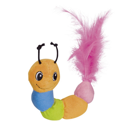 Jucarie pentru pisici Nobby Vierme cu pene si catnip