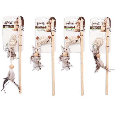 Jucarie pentru pisici Pawise Undita Nature 35.5x9.5cm