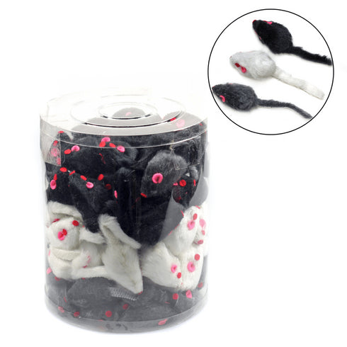 Jucarie pentru pisici Soleil Soarece cu blana 10cm 110buc-set