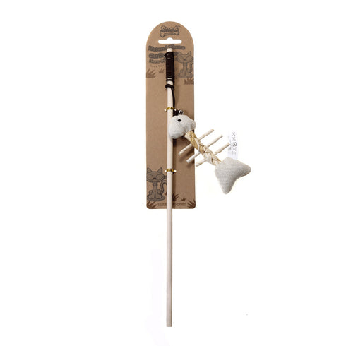 Jucarie undita din lemn cu jucarie pentru pisici Soleil 40cm W5708