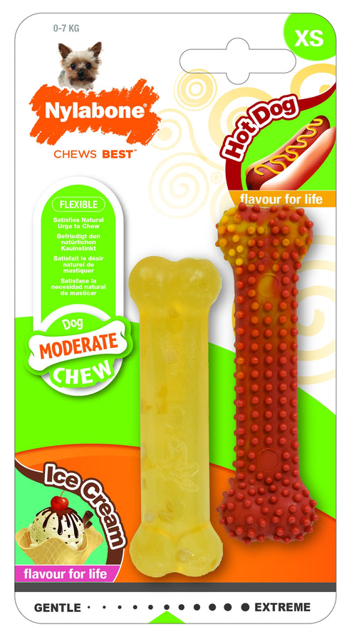Jucarie pentru caini NY Moderate Chew Os cu hot dog 2 bucati XS