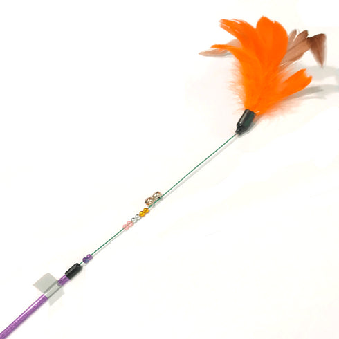 Jucarie pentru pisici Beeztees Plumo Undita cu pene 50 cm