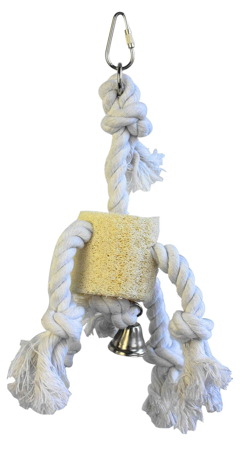 Jucarie pentru pasari Sfoara si Loofah 25 cm