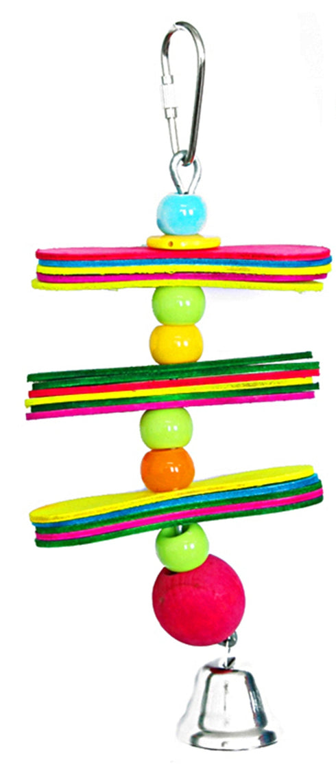 Jucarie colorata din lemn pentru pasari LBW-302 21 cm