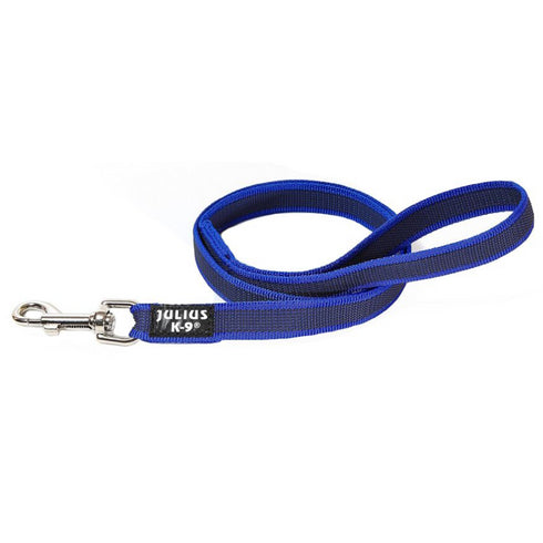 Lesa albastra antiderapanta cu maner pentru caini JULIUS K9 20MMx1.2M 50 kg
