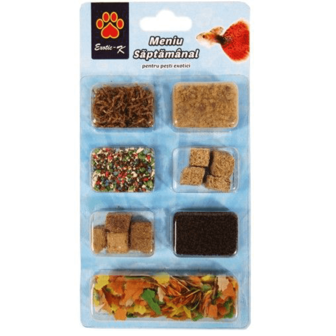 Menu saptamanal pentru pesti blister Exotic-K 10g - Animax