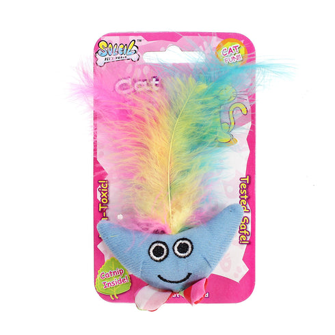 Jucarie pentru pisici Soleil Funny cu pene 13 cm