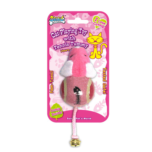 Jucarie pentru pisici Soleil Tennis Pig 7 cm