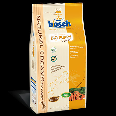Hrana uscata pentru caini Bosch Bio Puppy cu morcovi 11.5 kg